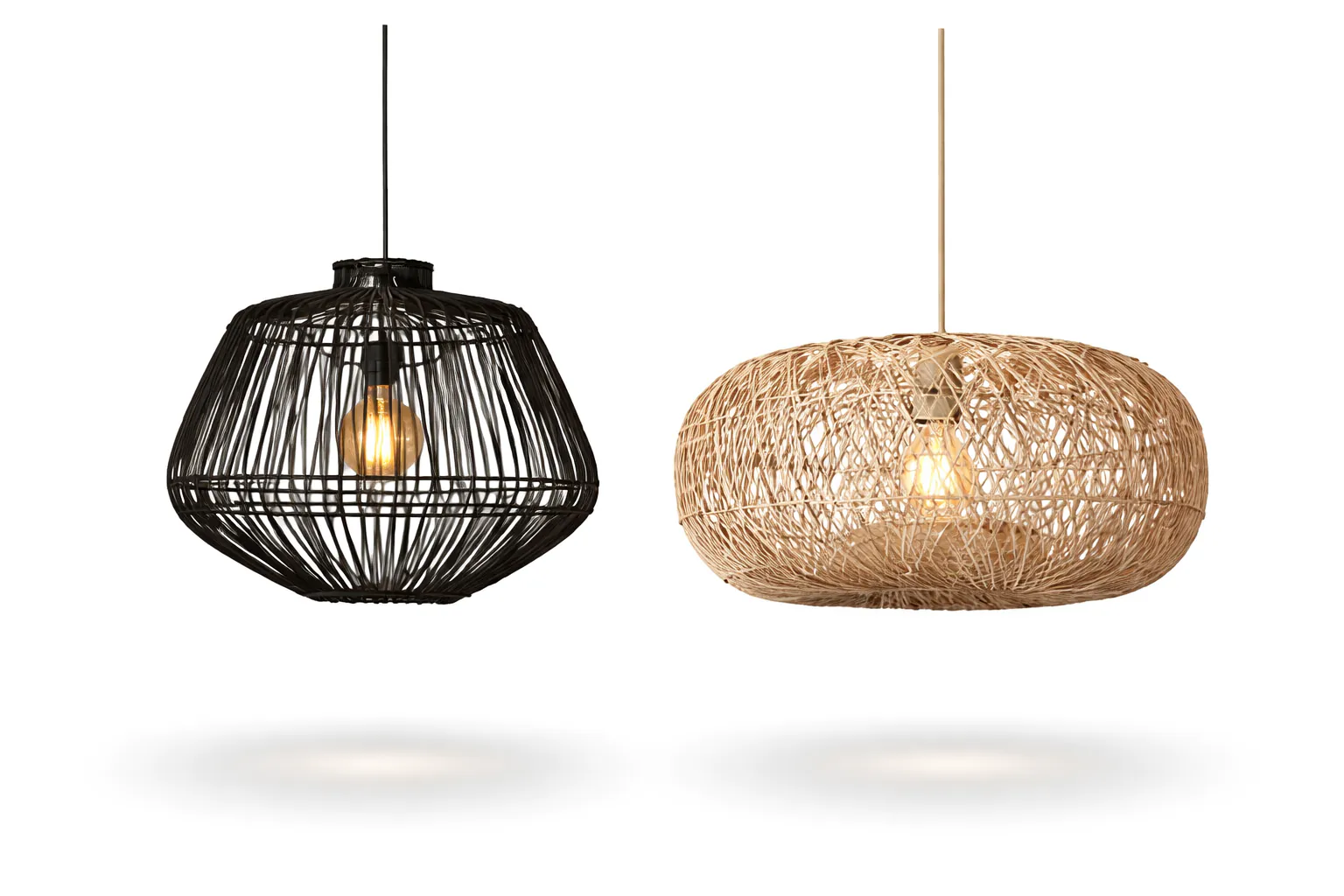 Lampes rotin