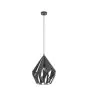 Eglo Suspension Luminaire Carlton 1 Acier Noir Argent | IP20 - Convient pour 1x E27 